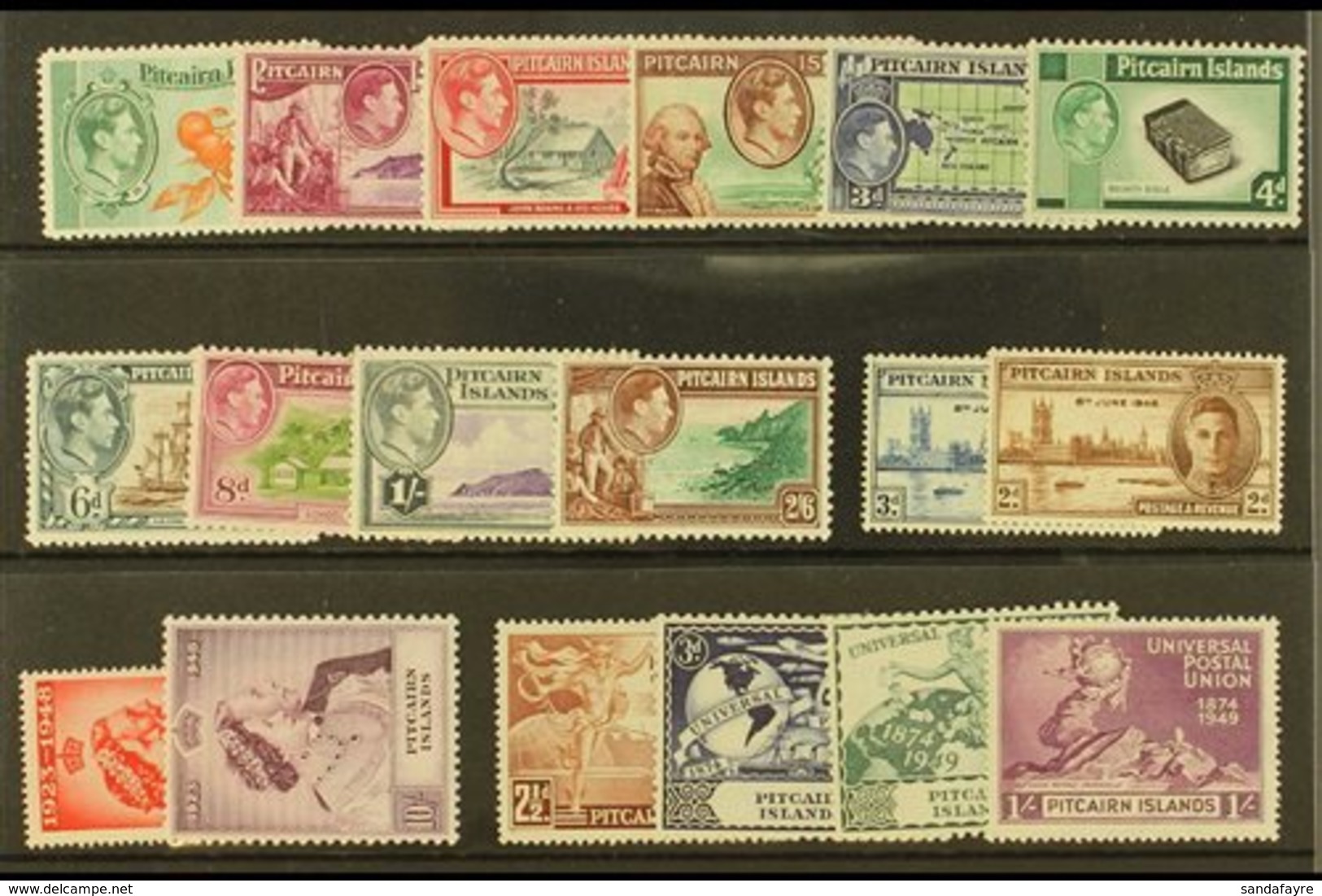 \Y 1940-1949 COMPLETE SUPERB MINT RUN\Y On A Stock Card, All Different, Complete SG 1/16, Note 1940-51 Set, 1949 Wedding - Pitcairninsel