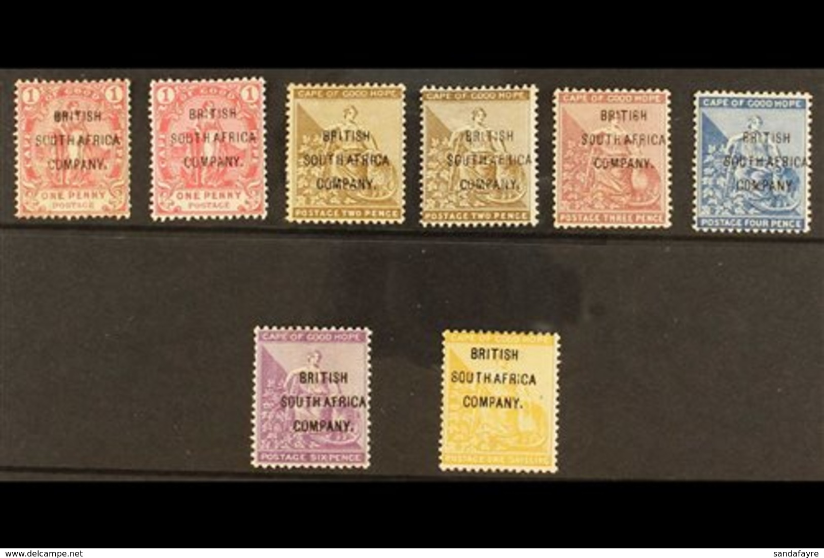 \Y 1896\Y Cape Of Good Hope Stamps Overprinted Selection Of Mint Values To 1s Yellow Ochre Including Shades Of 1d And 2d - Altri & Non Classificati