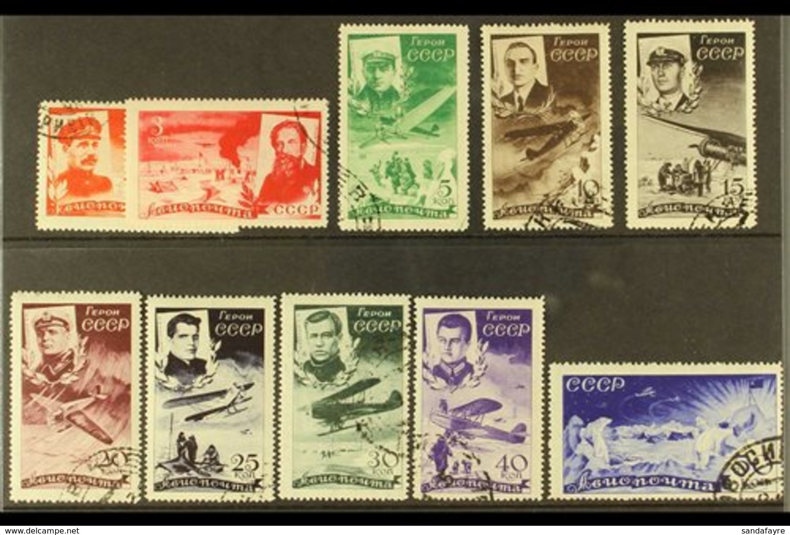 \Y 1935\Y Chelyuskin Expedition Complete Set, SG 678/687, Very Fine Used. (10 Stamps) For More Images, Please Visit Http - Sonstige & Ohne Zuordnung