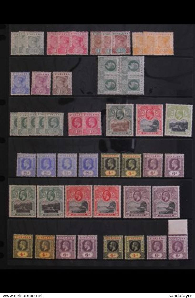 \Y 1890-1948 MINT RANGES\Y On Stock Pages, Includes 1890-97 Set, 1902 Sets (x2), Plus ½d Block Of 4, 1903 Set To 2d, 190 - Saint Helena Island