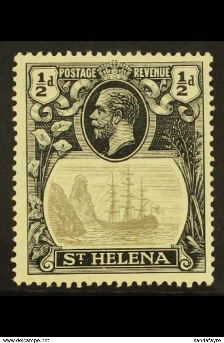 \Y 1922-37\Y ½d Grey & Black "Cleft Rock" Variety, SG 97c, Fine Mint For More Images, Please Visit Http://www.sandafayre - St. Helena