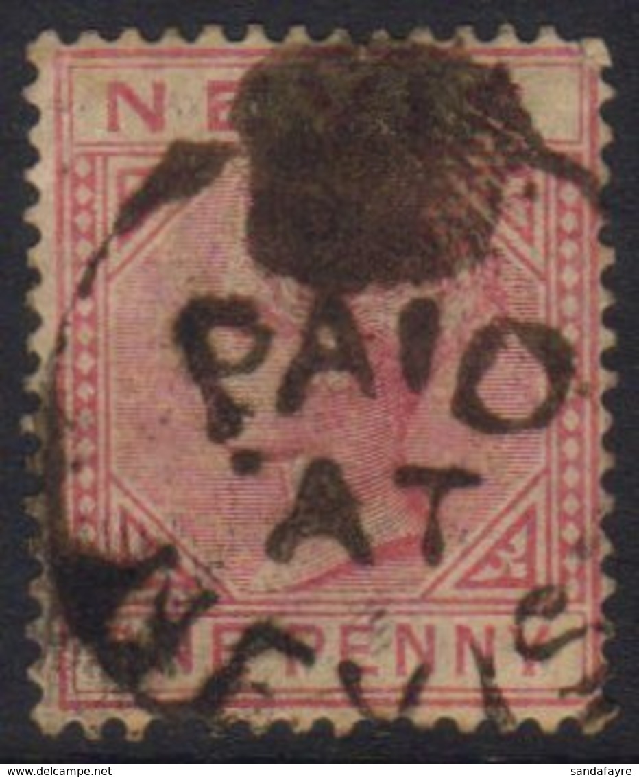 \Y 1883 "PAID AT NEVIS"\Y 1d Dull Rose SG 27, With Large Part Upright "PAID AT NEVIS" Crowned Circle, SG States Used Dur - St.Christopher-Nevis & Anguilla (...-1980)