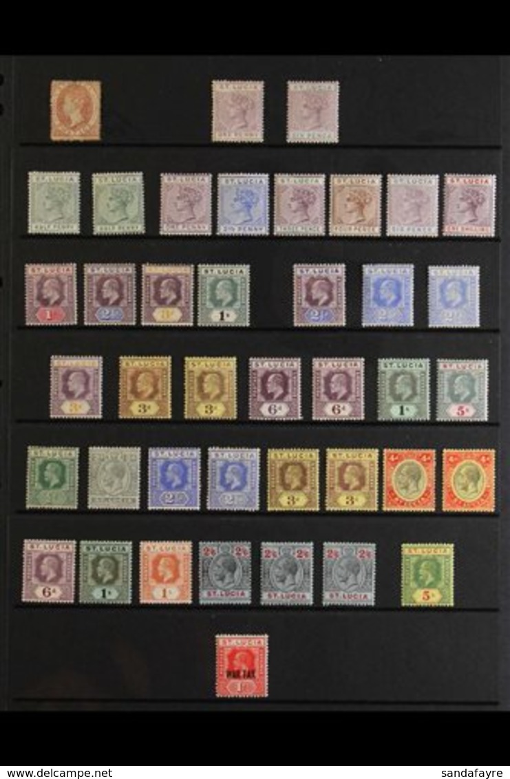 \Y 1860-1951 MINT COLLECTION\Y Presented On Stock Pages That Includes An 1860 Star Wmk 1d Rose Red (SG 1), 1891-98 Die I - St.Lucia (...-1978)