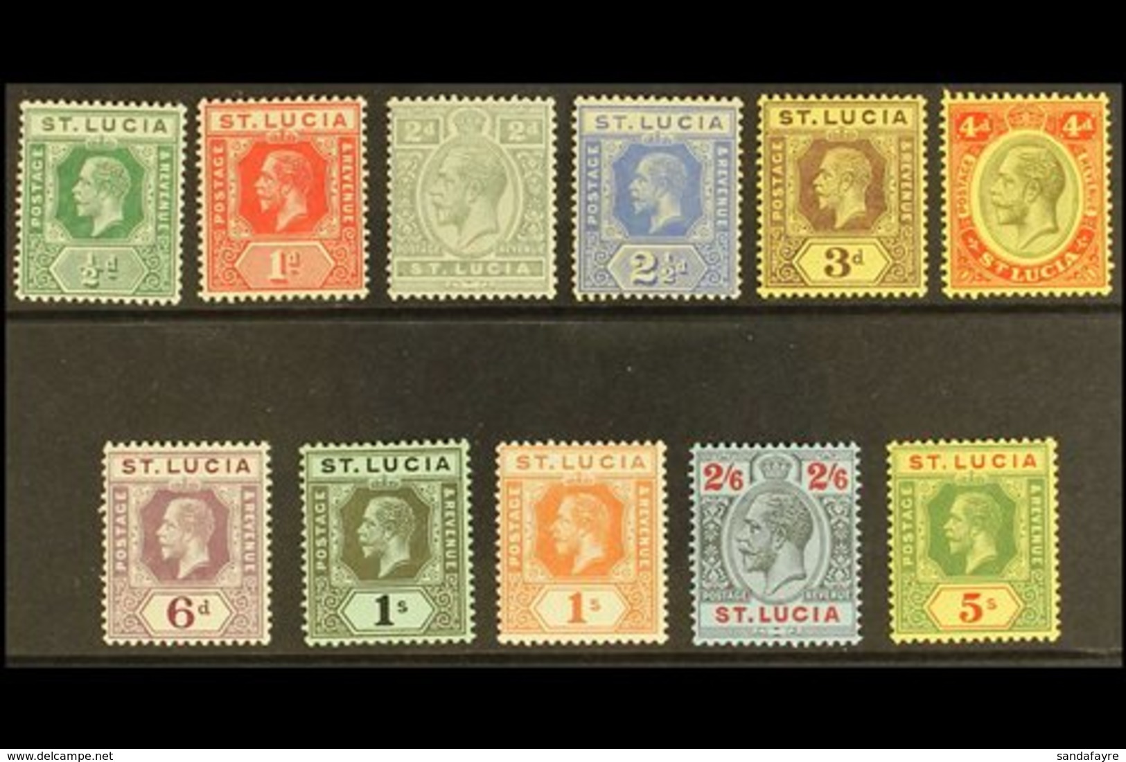 \Y 1912-21\Y Watermark Multi Crown CA, Die I, Complete Definitive Set, SG 78/88, Very Fine Mint. (11 Stamps) For More Im - St.Lucia (...-1978)