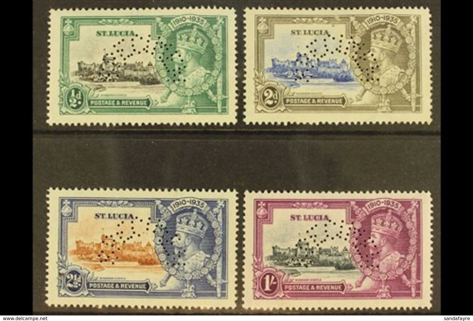 \Y 1935\Y Silver Jubilee Set Complete, Perforated "Specimen", SG 109s/12s, Very Fine Mint, Part Og. For More Images, Ple - St.Lucia (...-1978)