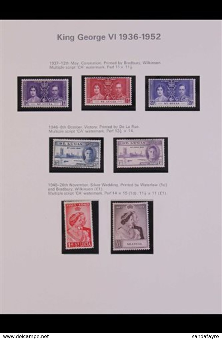 \Y 1937-51 COMPLETE FINE MINT COLLECTION.\Y An Attractive & Complete KGVI Mint Collection Presented In Mounts On Dedicat - Ste Lucie (...-1978)