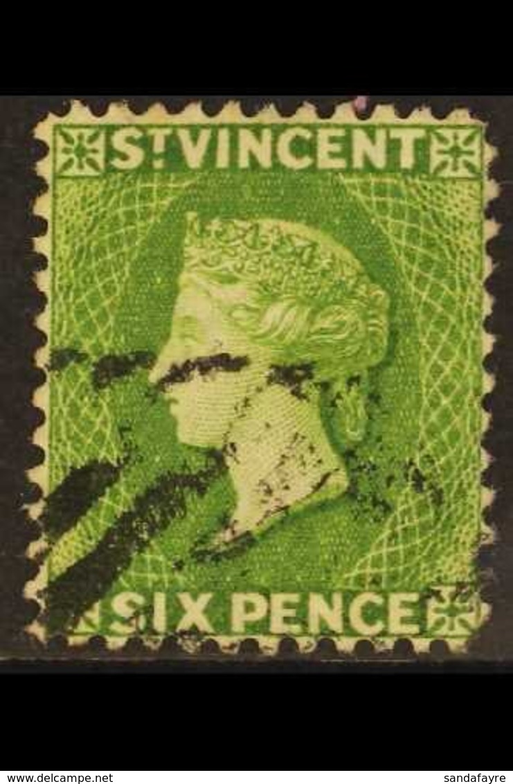 \Y 1883-84\Y 6d Bright Green, SG 44, Fine Used, Full Perfs, Fresh. For More Images, Please Visit Http://www.sandafayre.c - St.Vincent (...-1979)