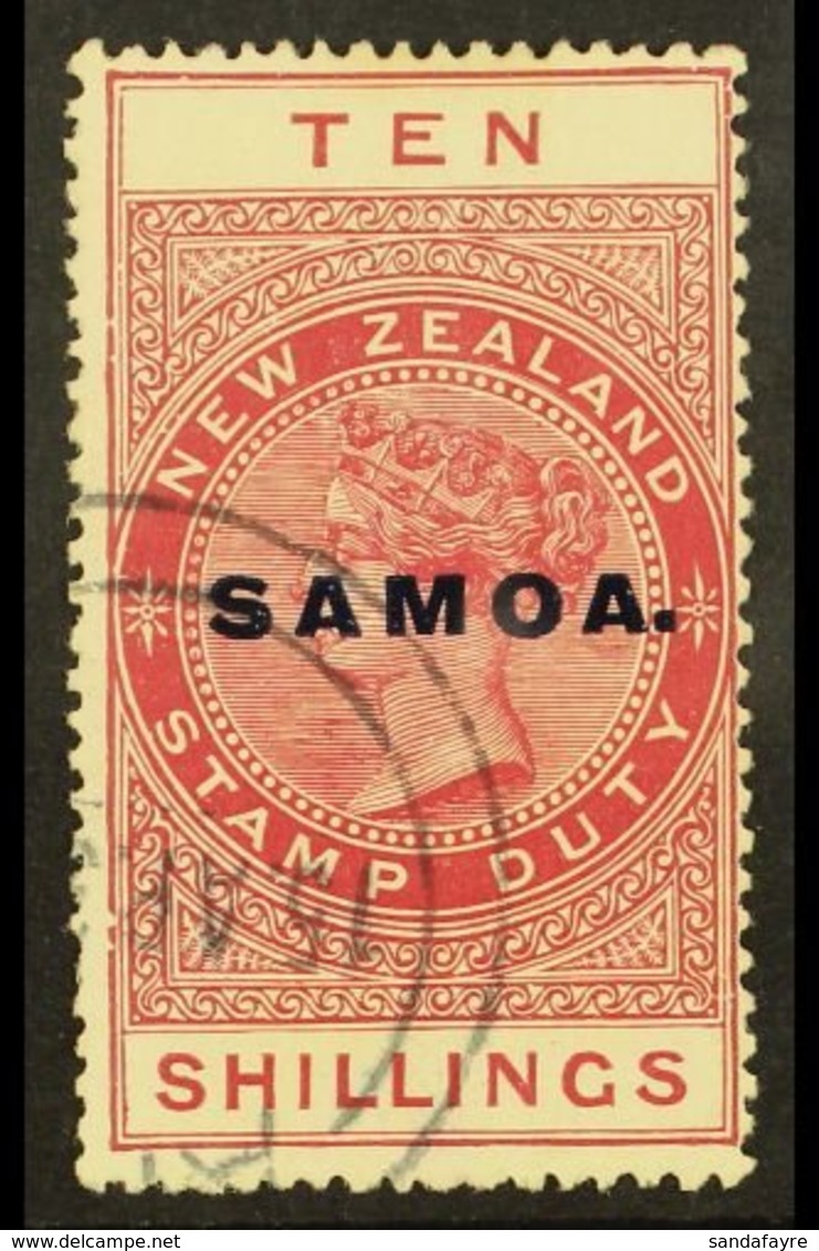 \Y 1925 - 28\Y 10s Brown Red Postal Fiscal, SG 166c, Very Fine Used. For More Images, Please Visit Http://www.sandafayre - Samoa