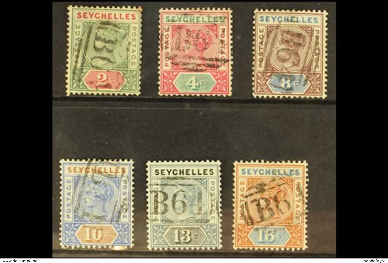 \Y 1890\Y Die I Set To 16c, SG 1/6, With Neat "B64" Cancels, 2c With A Thin. (6 Stamps) For More Images, Please Visit Ht - Seychelles (...-1976)