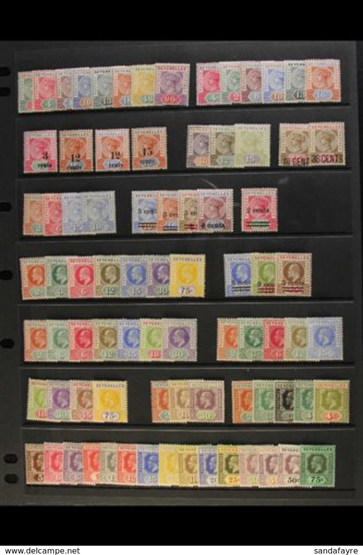 \Y 1890-1932 FINE MINT RANGES\Y Incl. 1890-92 Die I And II Sets, 1893 Both 12c On 16c, 1896 18c And 36c On 45c, And Good - Seychellen (...-1976)