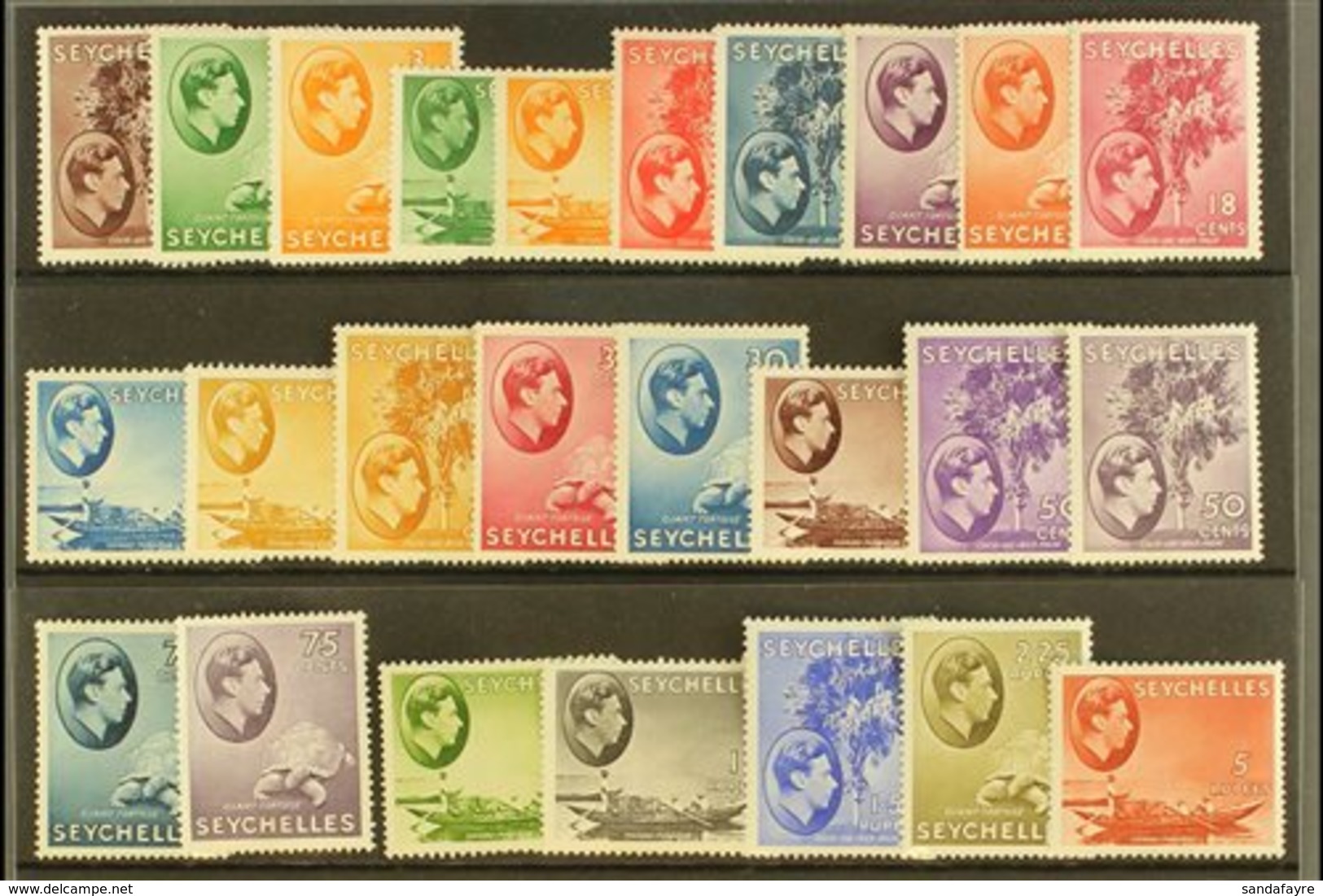 \Y 1938-49 DEFINITIVES.\Y A Complete "Basic" Definitive Set, SG 135/49, Fine Mint (25 Stamps) For More Images, Please Vi - Seychelles (...-1976)