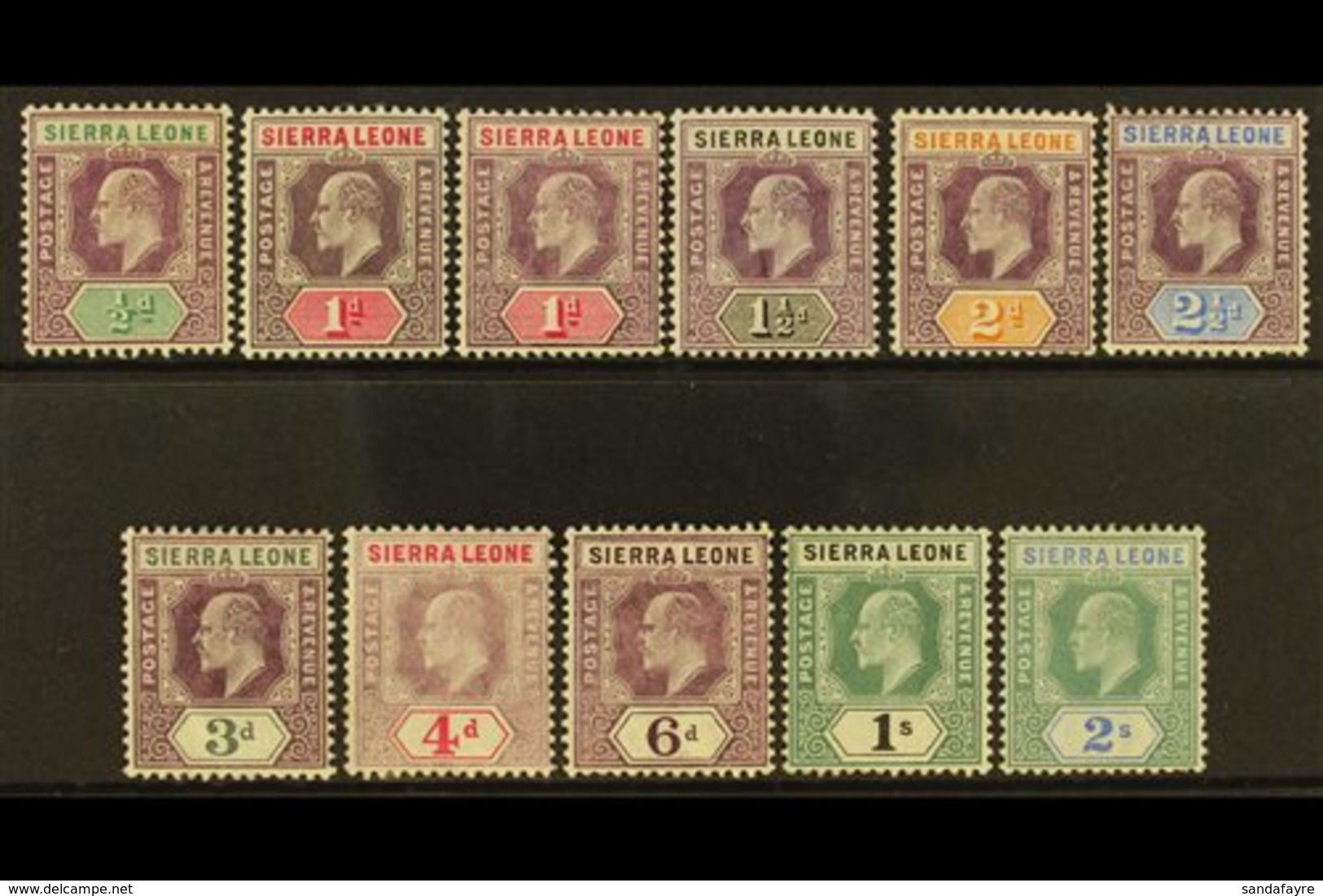 \Y 1904-05\Y Set (less 5d) To 2s, SG 86/96, With Both 1d Papers, Very Fine Mint. (11) For More Images, Please Visit Http - Sierra Leone (...-1960)