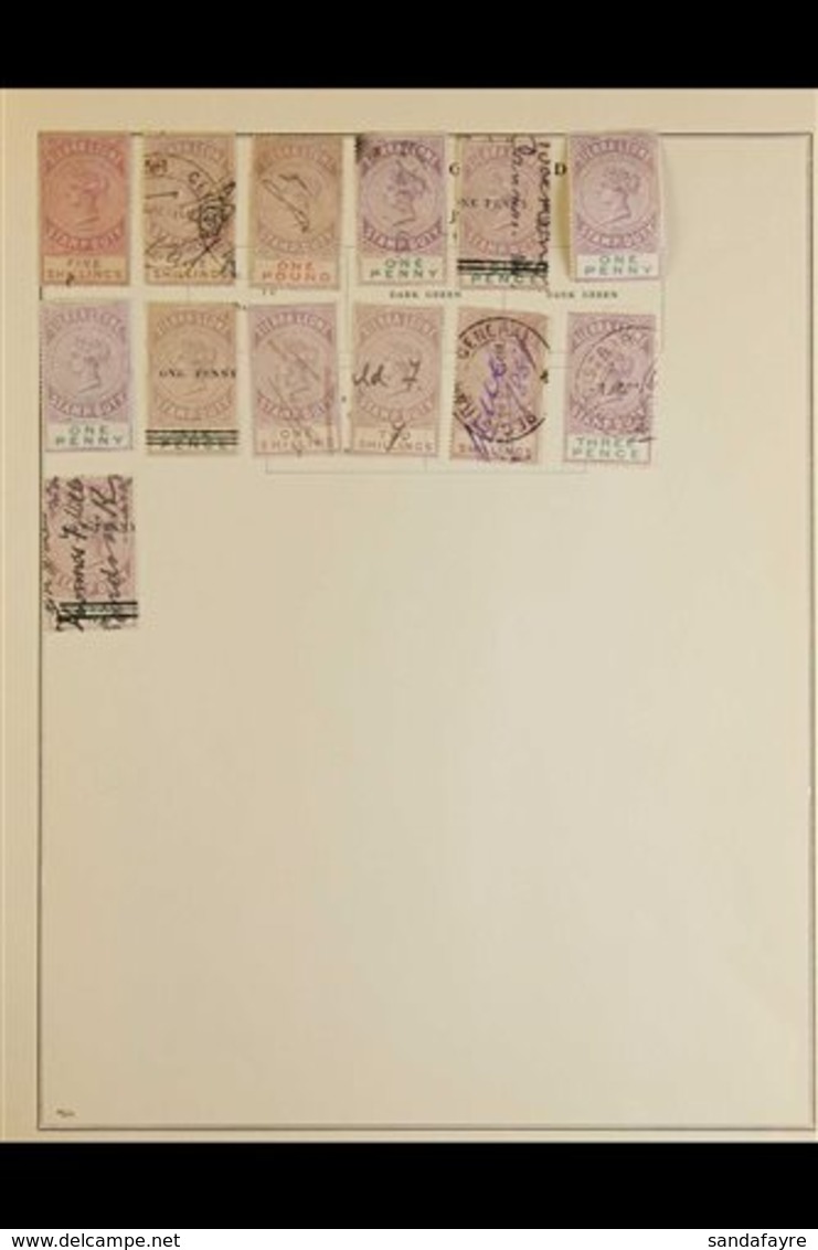 \Y REVENUE STAMPS\Y Mint And Used Accumulation On Album Leaf And Stockleaf. Includes Stamp Duty 1886 (Tall QV) To 5s (3) - Sierra Leone (...-1960)