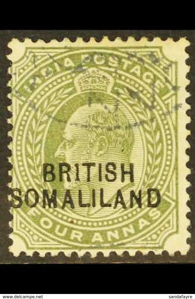 \Y 1903\Y 4a Olive "BR1TISH", SG 29a, Fine Used. For More Images, Please Visit Http://www.sandafayre.com/itemdetails.asp - Somaliland (Protectorat ...-1959)