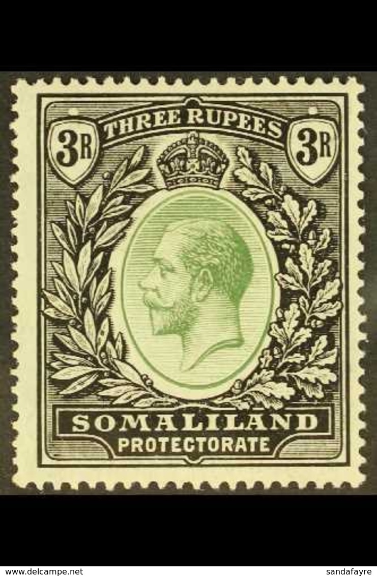 \Y 1912-19\Y 3r Green & Black, SG 71, Fine Mint For More Images, Please Visit Http://www.sandafayre.com/itemdetails.aspx - Somaliland (Protectorat ...-1959)