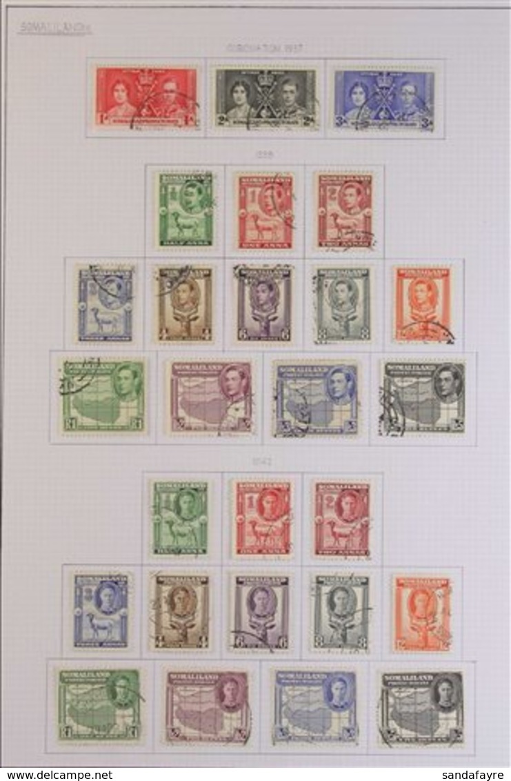 \Y 1937-1951 COMPLETE USED KGVI COLLECTION\Y Presented On Album Pages, A Complete Run From The 1937 Coronation To 1951 S - Somaliland (Herrschaft ...-1959)