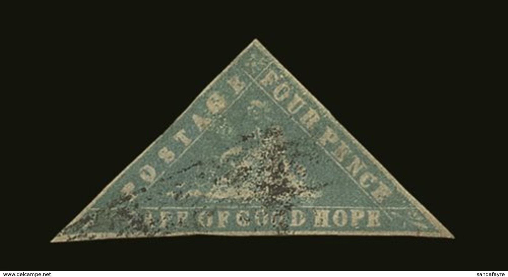 \Y CAPE OF GOOD HOPE\Y 1861 4d Pale Grey-blue "Woodblock" Triangular, SG 14a, Fine Used With Neat, Clear Margins All Rou - Non Classés