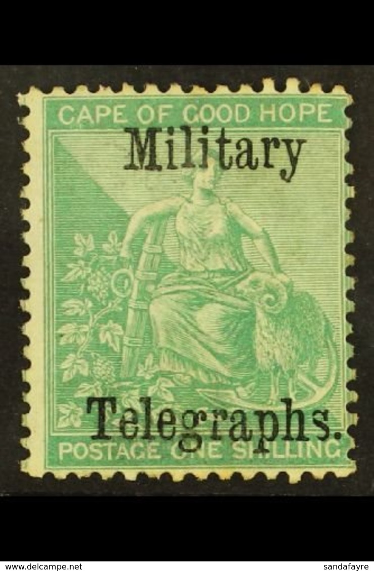 \Y CAPE OF GOOD HOPE\Y MILITARY TELEGRAPHS 1885 1s Green, Wmk Crown CC, Ovptd, Barefoot 2, Mint. For More Images, Please - Non Classés