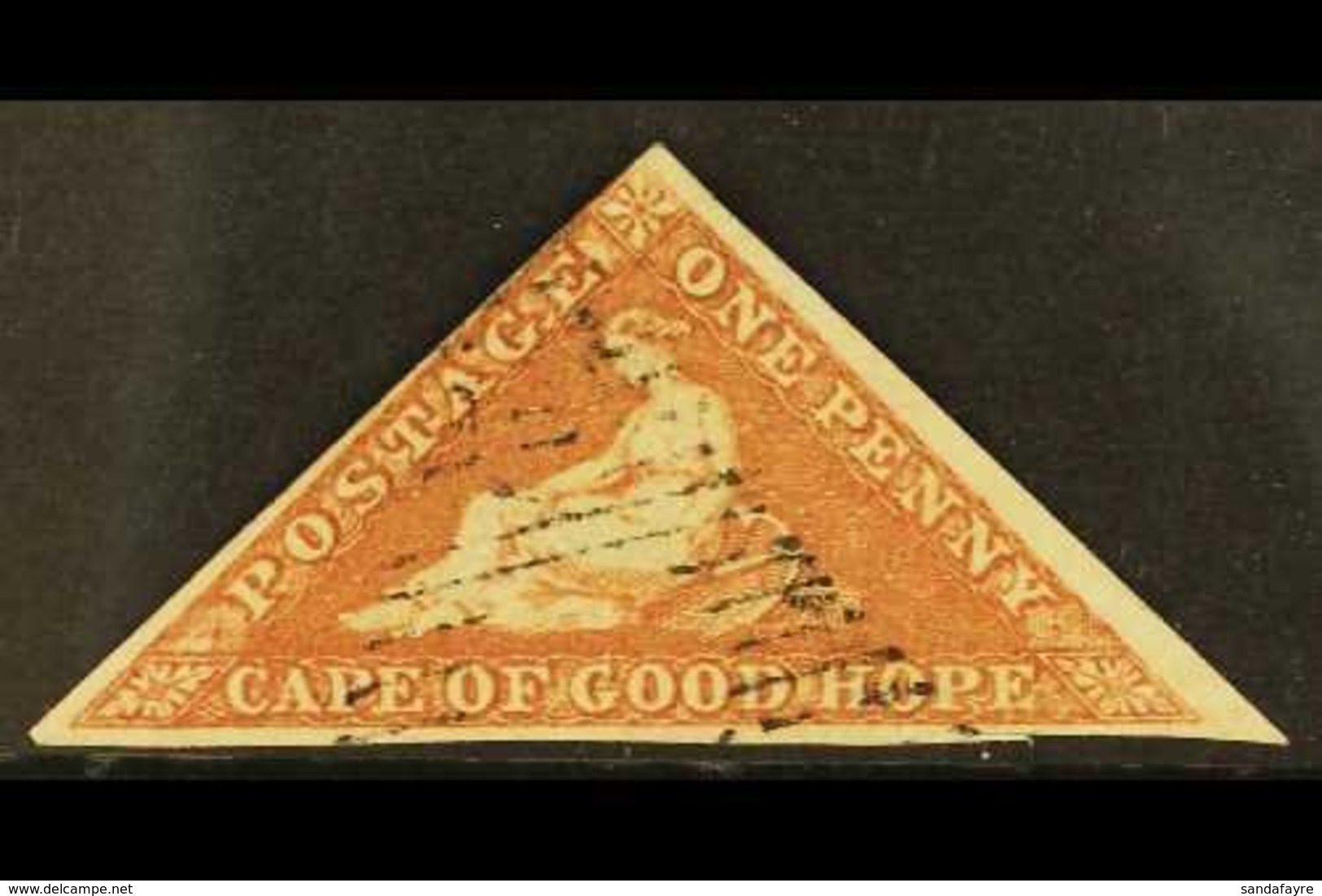 \Y CAPE OF GOOD HOPE\Y 1855-63 1d Brick Red/cream Toned Paper, SG 5, Very Fine Used, Margins Just Touching At One Point, - Non Classés