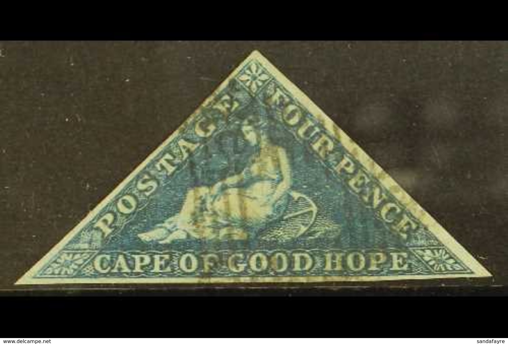 \Y CAPE OF GOOD HOPE\Y 1855-63 4d Deep Blue/white Paper, SG 6, Used With 3 Margins For More Images, Please Visit Http:// - Non Classés