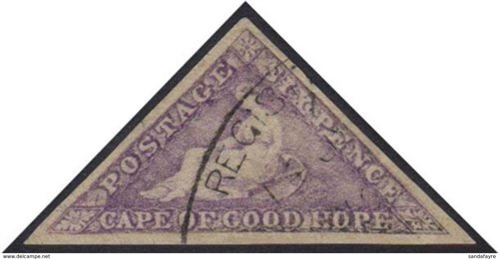 \Y COGH\Y 1863-64 6d Bright Mauve Triangular, SG 20, Fine Used With Crisp Oval Cancel, 3 Large (repaired) Margins And Ti - Unclassified