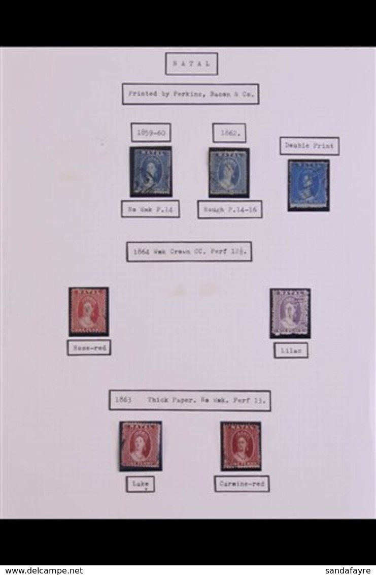 \Y NATAL\Y 1859-1895 CHALON TYPES Small Collection In Hingeless Mounts On Leaves, Includes 1859-1862 3d (x3, One With Do - Unclassified