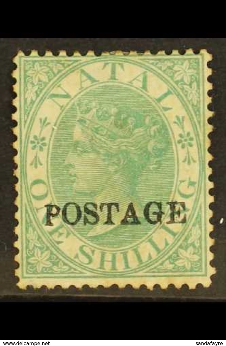\Y NATAL\Y 1875-6 1s Green, Local "Postage" Overprint, SG 84, Mint. For More Images, Please Visit Http://www.sandafayre. - Non Classés