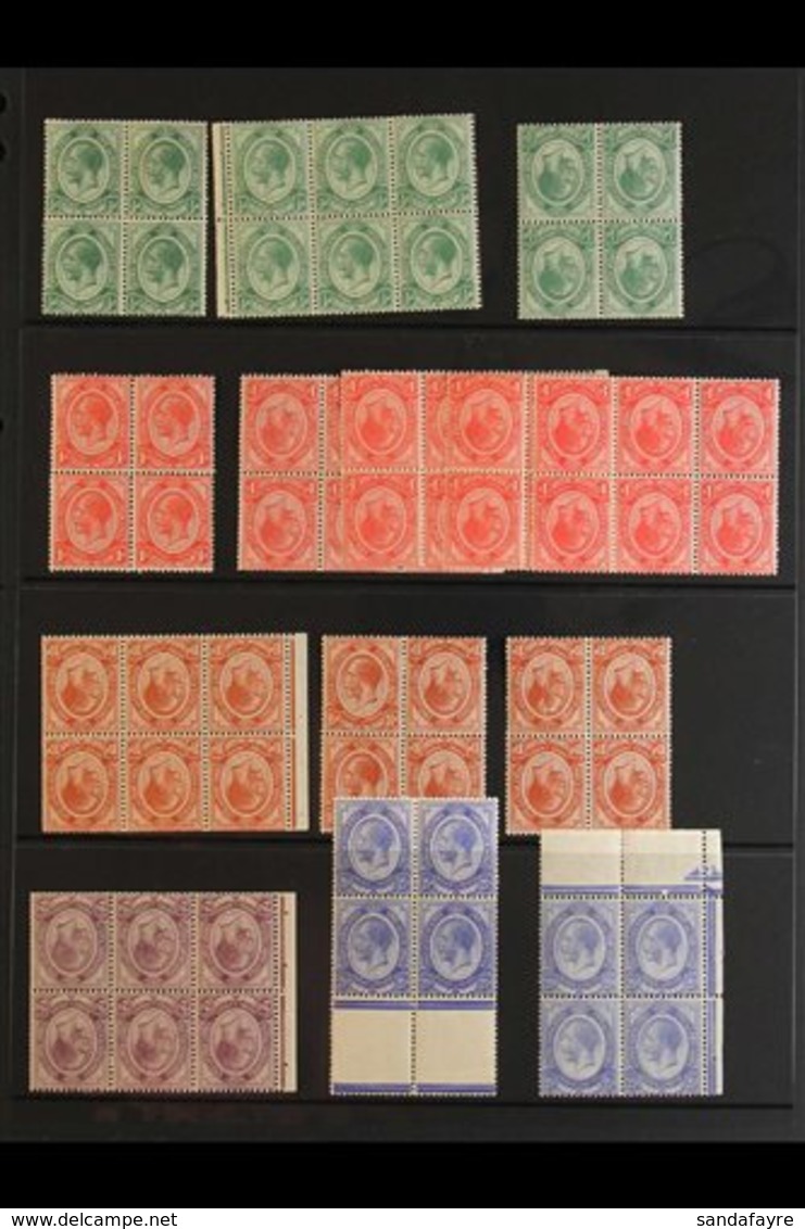 \Y 1913 GEO V "HEADS" BLOCKS COLLECTION\Y Fine Mint Range Of Blocks, With Vals To 4d Including Tete-beche Pairs, Note ½d - Unclassified