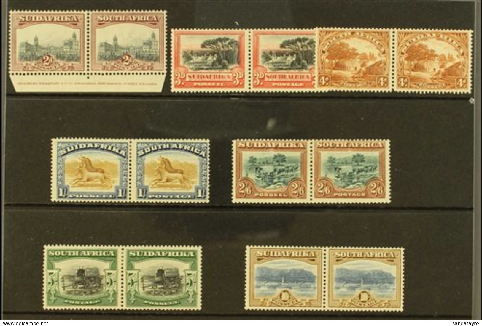 \Y 1927-30\Y Pictorials Complete Set, SG 34/39, Very Fine Mint Horizontal Pairs, Very Fresh & Attractive. (7 Pairs = 16  - Unclassified
