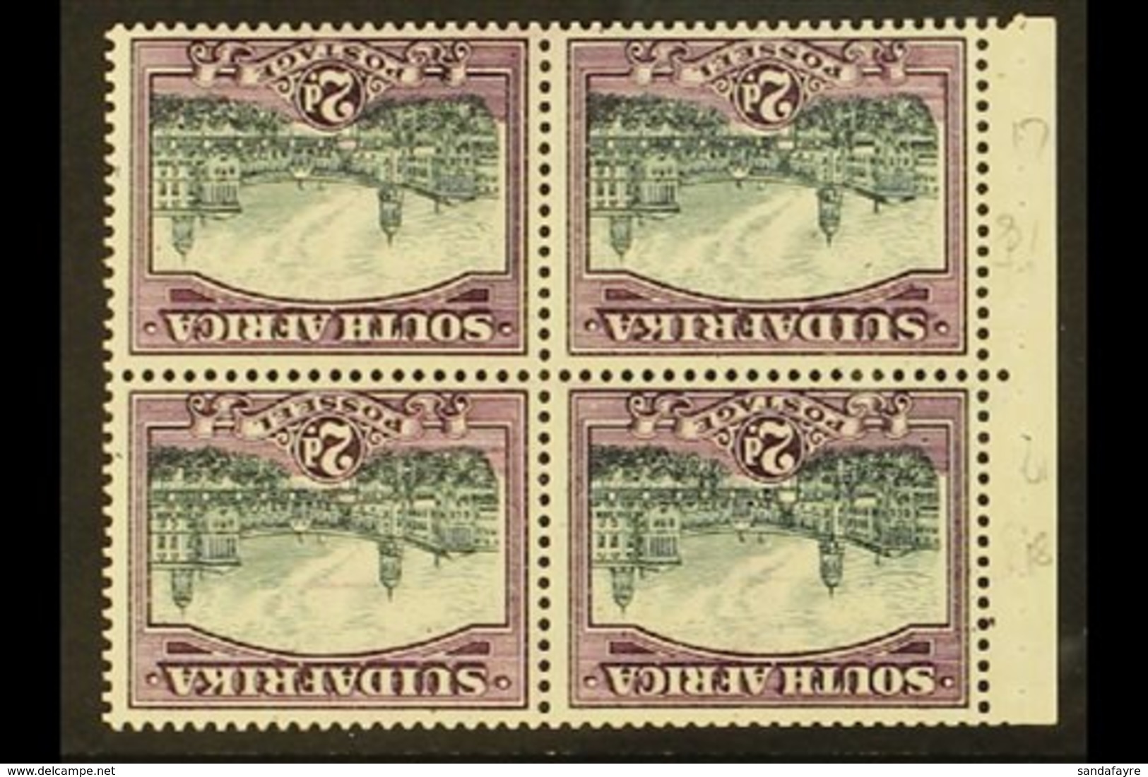 \Y BOOKLET PANE\Y 1931 2d Watermark Inverted, COMPLETE PANE OF FOUR From Rare 1931 3s Rotogravure Booklets, As SG 44bw,  - Unclassified