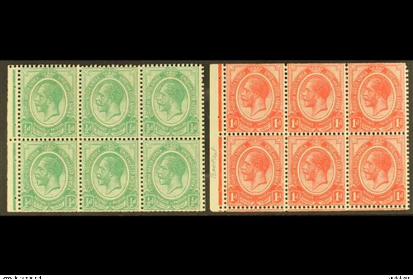 \Y BOOKLET PANES\Y 1913-20 ½d & 1d Panes, Wmk Inverted, SG 3/4, Fine Mint, Trimmed Perfs (2 Panes). For More Images, Ple - Non Classés