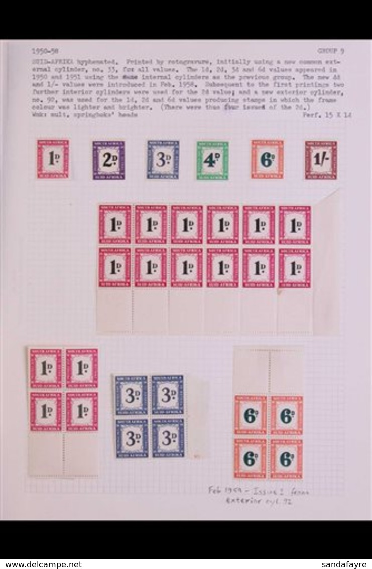 \Y POSTAGE DUES\Y 1950-8 STUDY COLLECTION - IDEAL FOR DISPLAY, Written Up On Pages, With Mint Set, Numerous Blocks Of Fo - Non Classés