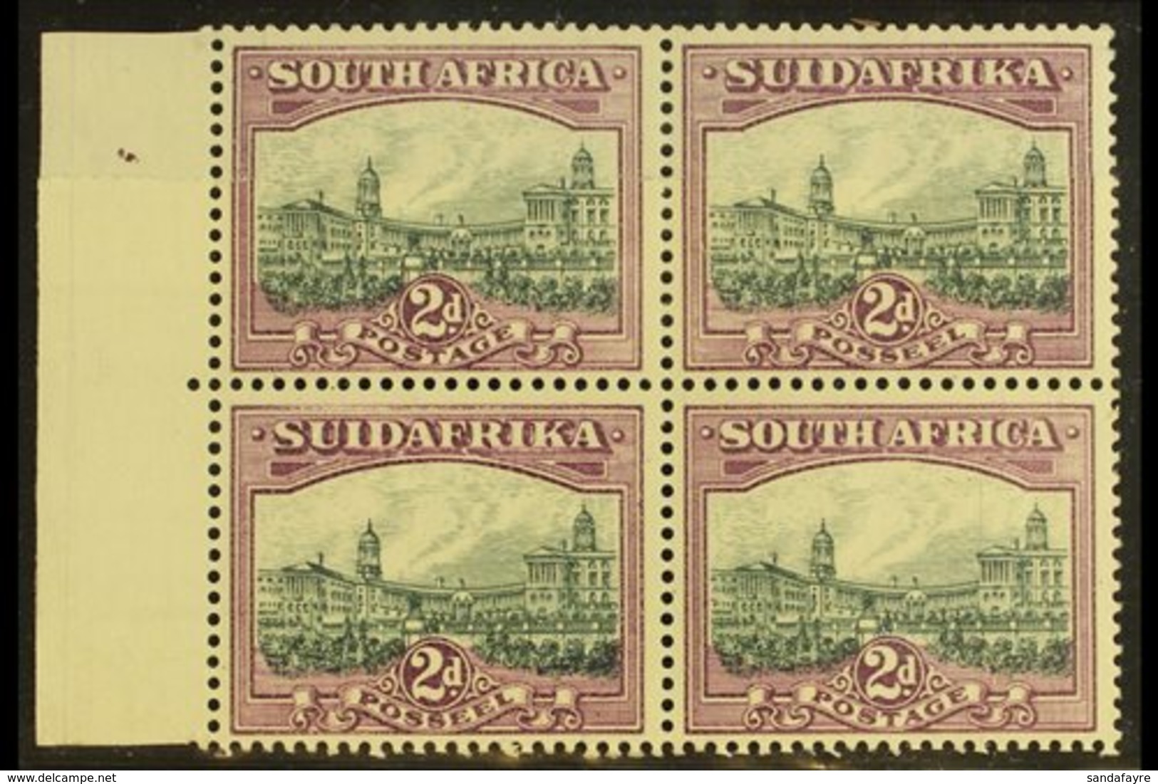 \Y UNION VARIETY\Y 1930-44 2d Slate-grey & Lilac, Watermark Inverted, JOINED PAPER VARIETY In A Block Of 4 (join On Top  - Unclassified