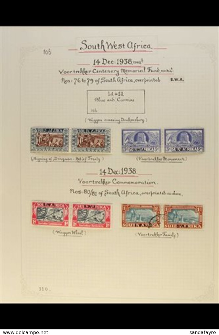 \Y 1923-1954 MINT AND USED COLLECTION\Y On Album Leaves. Note 1923-1926 Range Of KGV Pairs To 6d Mint; 1931 Definitive H - Südwestafrika (1923-1990)