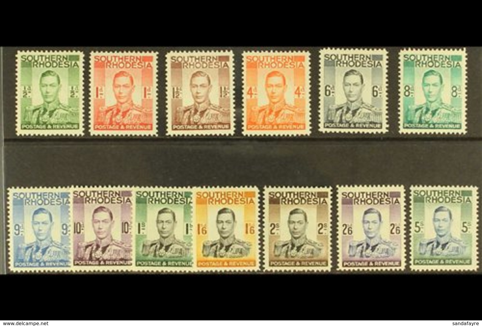 \Y 1937\Y KGVI Definitive Set, SG 40/52, Never Hinged Mint (13 Stamps) For More Images, Please Visit Http://www.sandafay - Southern Rhodesia (...-1964)