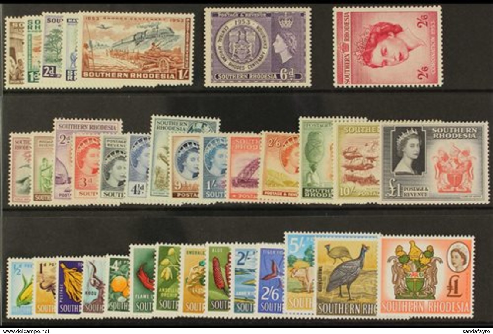 \Y 1953-1964 COMPLETE SUPERB MINT & NHM COLLECTION MINT\Y On A Stock Card, All Different, Most Stamps Are Never Hinged.  - Southern Rhodesia (...-1964)