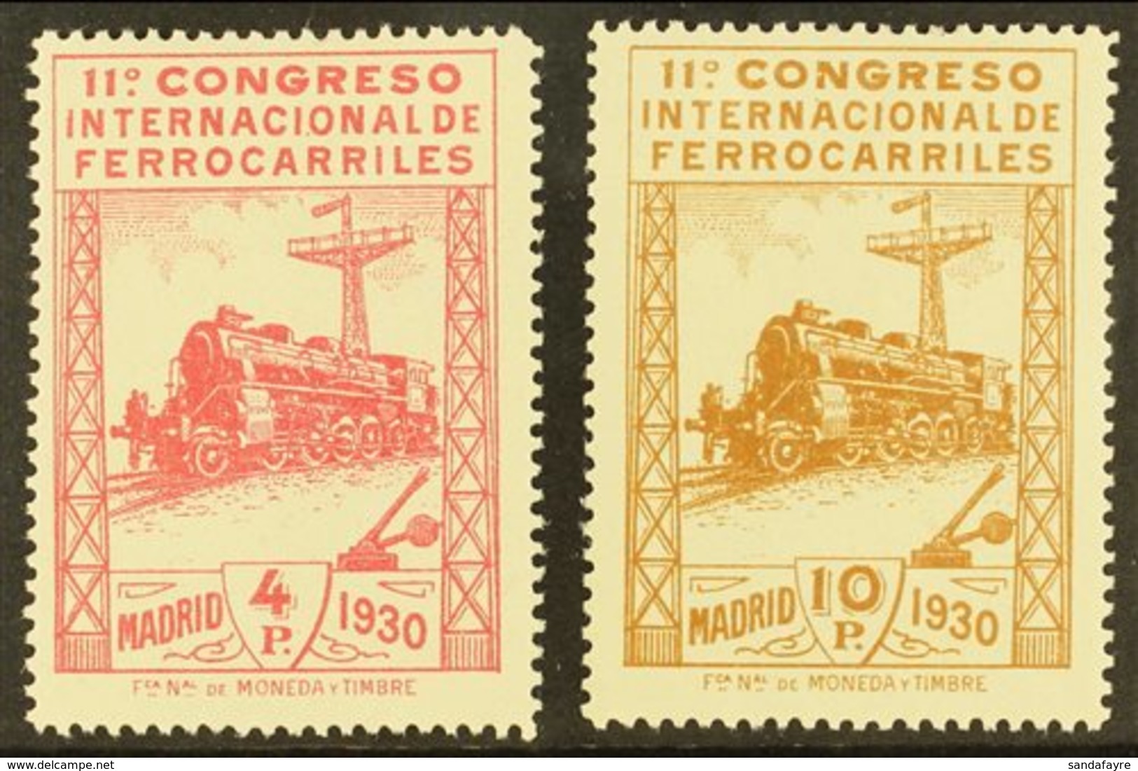 \Y 1930\Y 4p Carmine & 10p Brown Railway Congress, Mi 455/6, SG 545/6, Fine Mint (2). For More Images, Please Visit Http - Autres & Non Classés