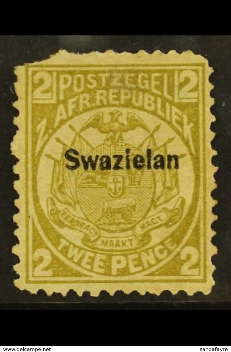 \Y 1889-90\Y 2d Olive-bistre, Perf 12½ X 12 Overprinted, Variety "Swazielan" SG 2b, An Unused Example With A Thin And Da - Swaziland (...-1967)