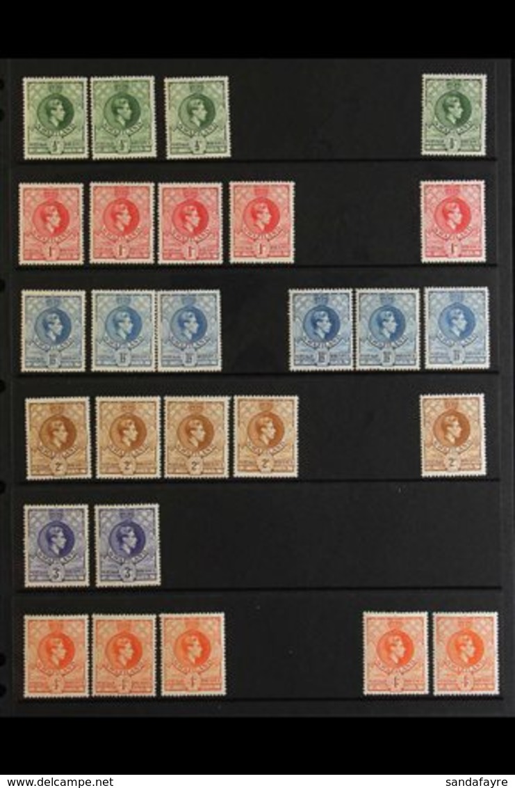 \Y 1938-54 MINT / NHM DEFINITIVE HOARD\Y Presented On A Pair Of Stock Pages With Shade & Perforation Variants. Includes  - Swaziland (...-1967)