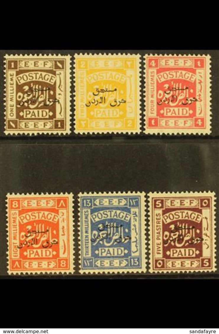 \Y POSTAGE DUES\Y 1925 (Nov) Overprints Complete Set With 5p Perf 15x14, SG D159/64a, Never Hinged Mint. (6 Stamps) For  - Jordan