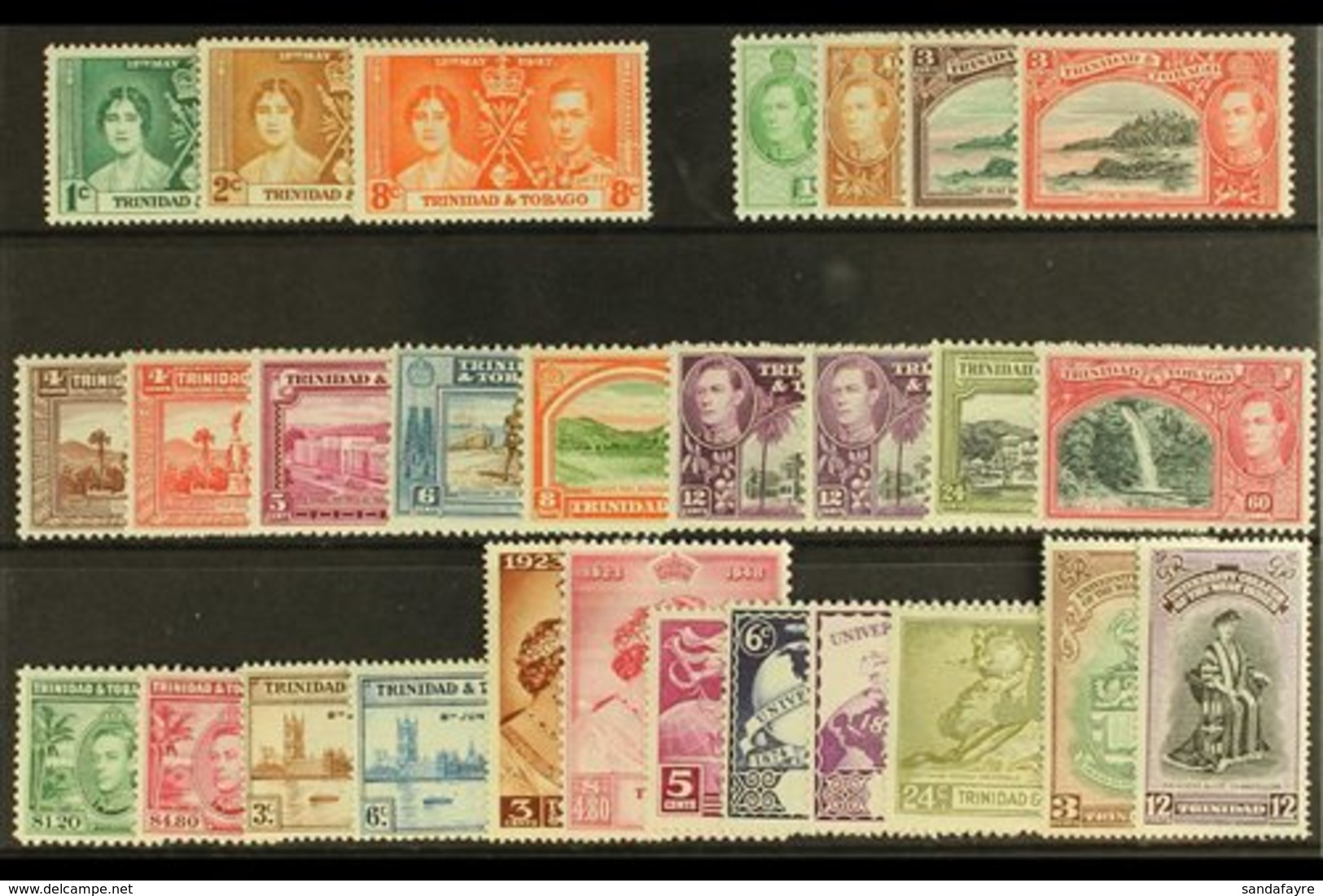 \Y 1937-52 COMPLETE KGVI MINT COLLECTION\Y Presented On A Stock Card, A Complete "Basic" Collection From The 1937 Corona - Trindad & Tobago (...-1961)