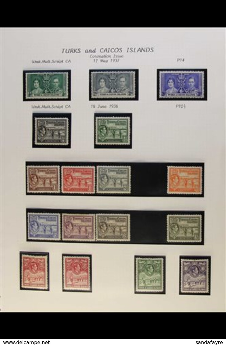 \Y 1937-50 KGVI FINE MINT COLLECTION\Y Almost Complete Run, 1938-45 Defins Set Less 6d Mauve, 1948 RSW Set, 1950 Defins  - Turks And Caicos