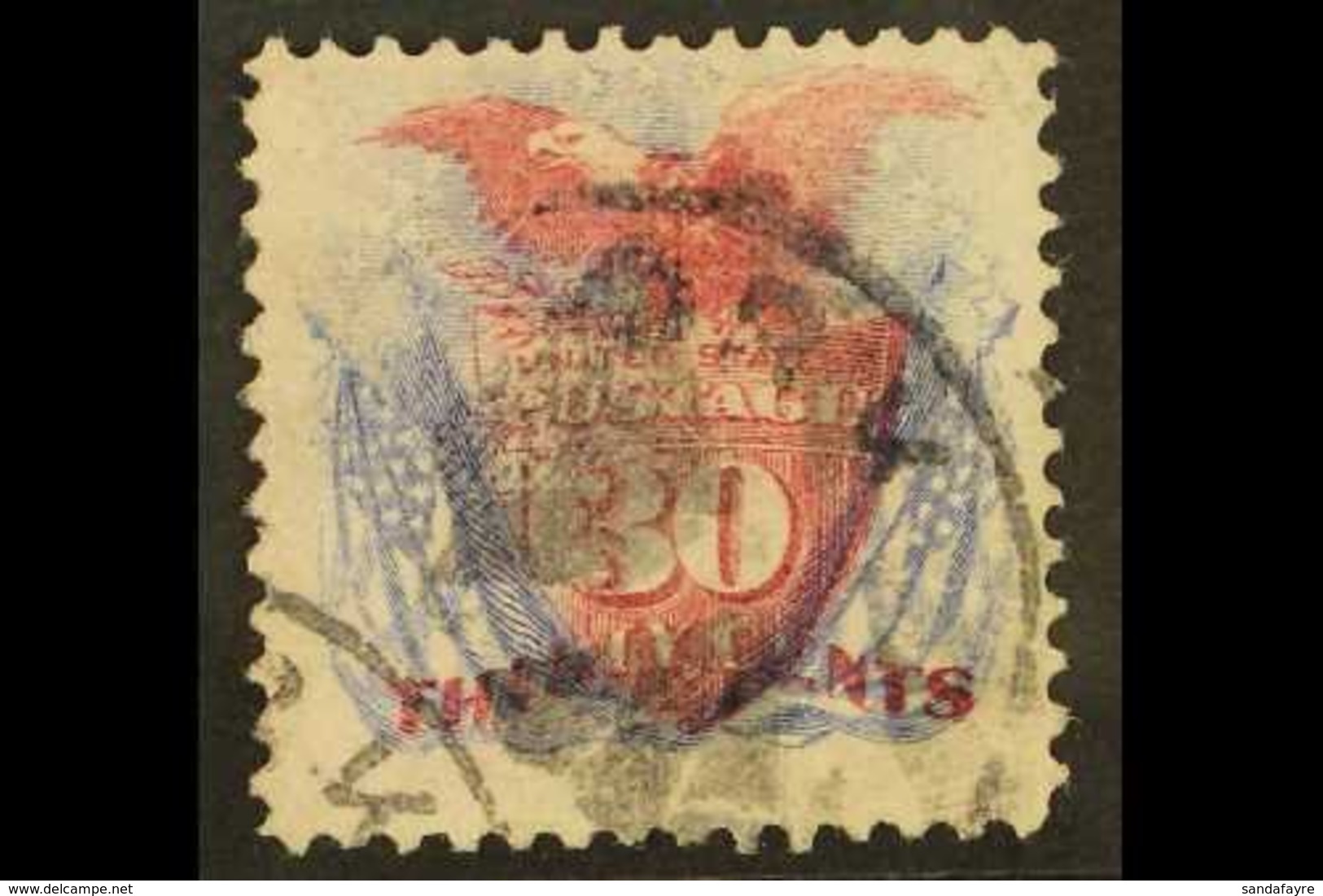 \Y 1869\Y 30c Ultramarine & Carmine, Scott 121, Very Fine Used For More Images, Please Visit Http://www.sandafayre.com/i - Other & Unclassified