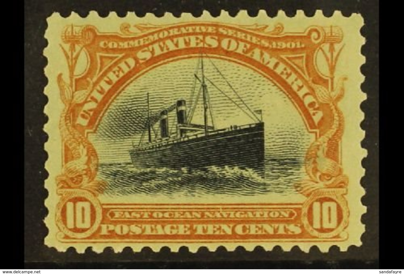 \Y 1901\Y 10c Yellow Brown And Black Ocean Liner, Sc 299, Very Fine NHM. For More Images, Please Visit Http://www.sandaf - Autres & Non Classés