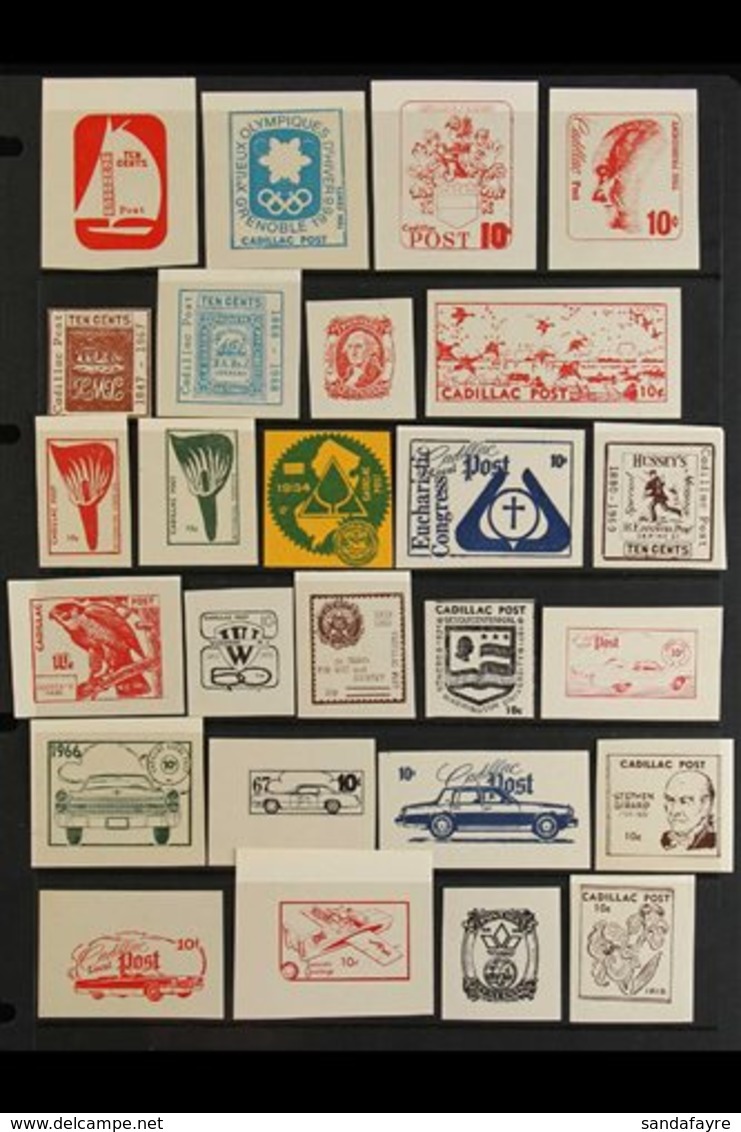 \Y CADILLAC LOCAL POST\Y 1960's - 1970's Superb Never Hinged Mint Collection Of All Different Local Stamps Presented On  - Other & Unclassified