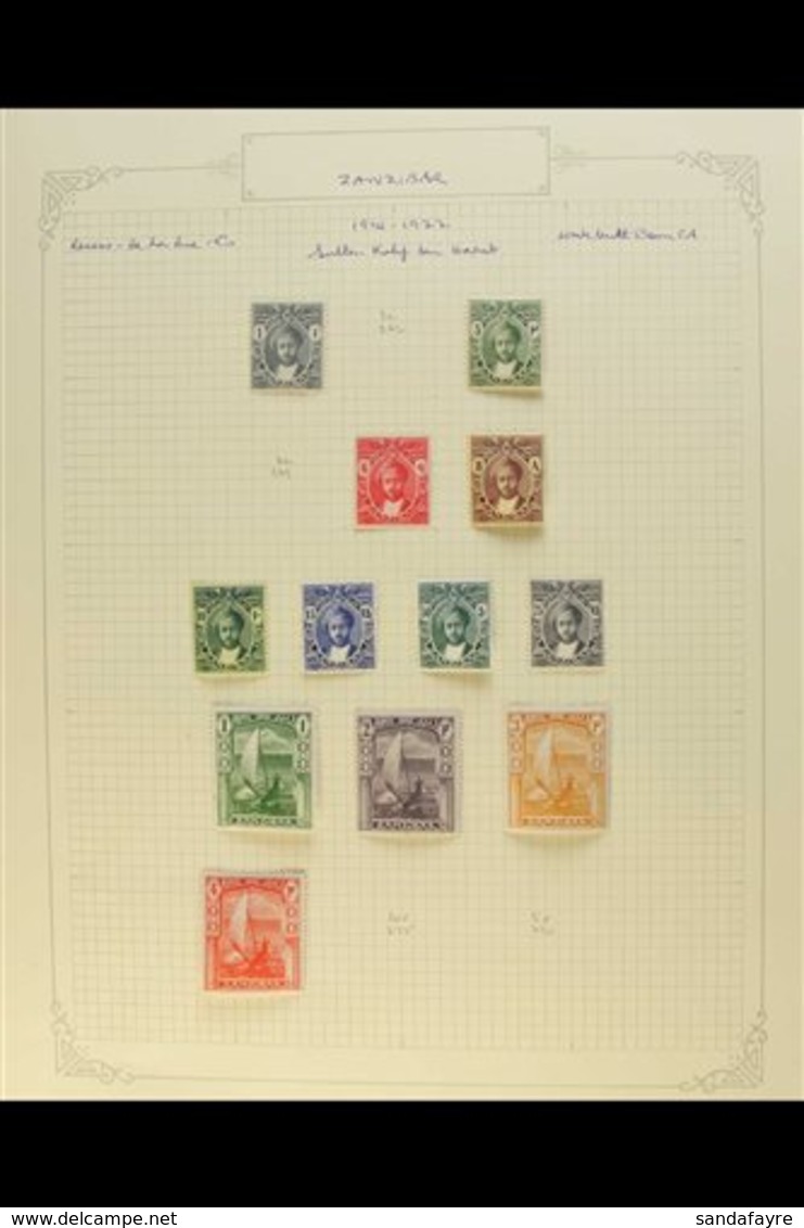 \Y 1913-67 MINT COLLECTION\Y On Album Pages, We See 1913 Values To 4r, 1914-22 Set To 4r, 1921-9 Set To 5r, 1926-7 Few V - Zanzibar (...-1963)