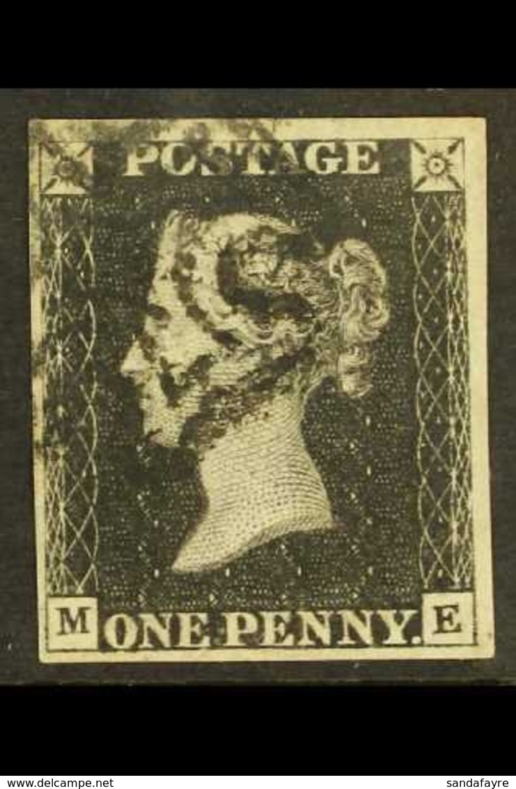 \Y 1840\Y 1d Black 'ME' Plate 5, SG 2, Used With 4 Margins & Neat Black MC Pmk Over One Corner. Fresh And Attractive. Fo - Zonder Classificatie