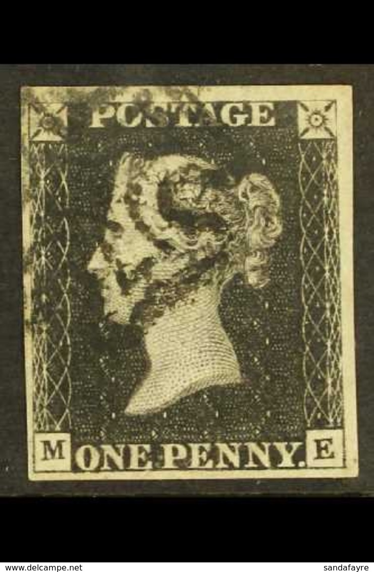 \Y 1840\Y 1d Black 'ME' Plate 5, SG 2, Used With 4 Margins & Neat Black MC Pmk Over One Corner. Fresh And Attractive. Fo - Non Classés