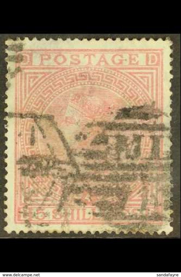 \Y 1867-83\Y 5s Rose Plate 4 White Paper Wmk Large Anchor, SG 134, Used, Thin, Very Fine Centring, Cat £4,800. For More  - Autres & Non Classés