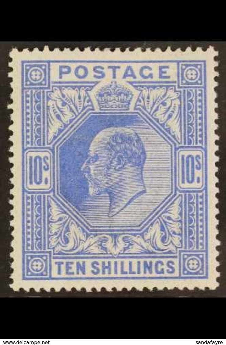 \Y 1911\Y 10s Blue, Somerset House Printing, Ed VII, SG 319, Superb Mint Og, Well Centered With Vivid Colour And Very Li - Ohne Zuordnung